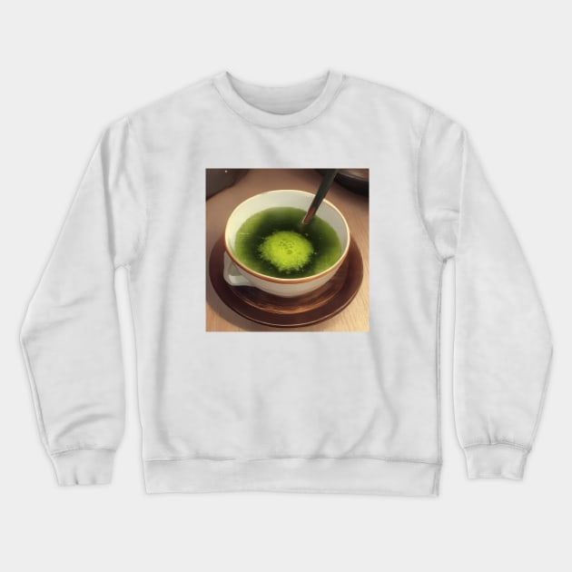 Matcha Vintage Cup Green Tea Japan Crewneck Sweatshirt by Flowering Away